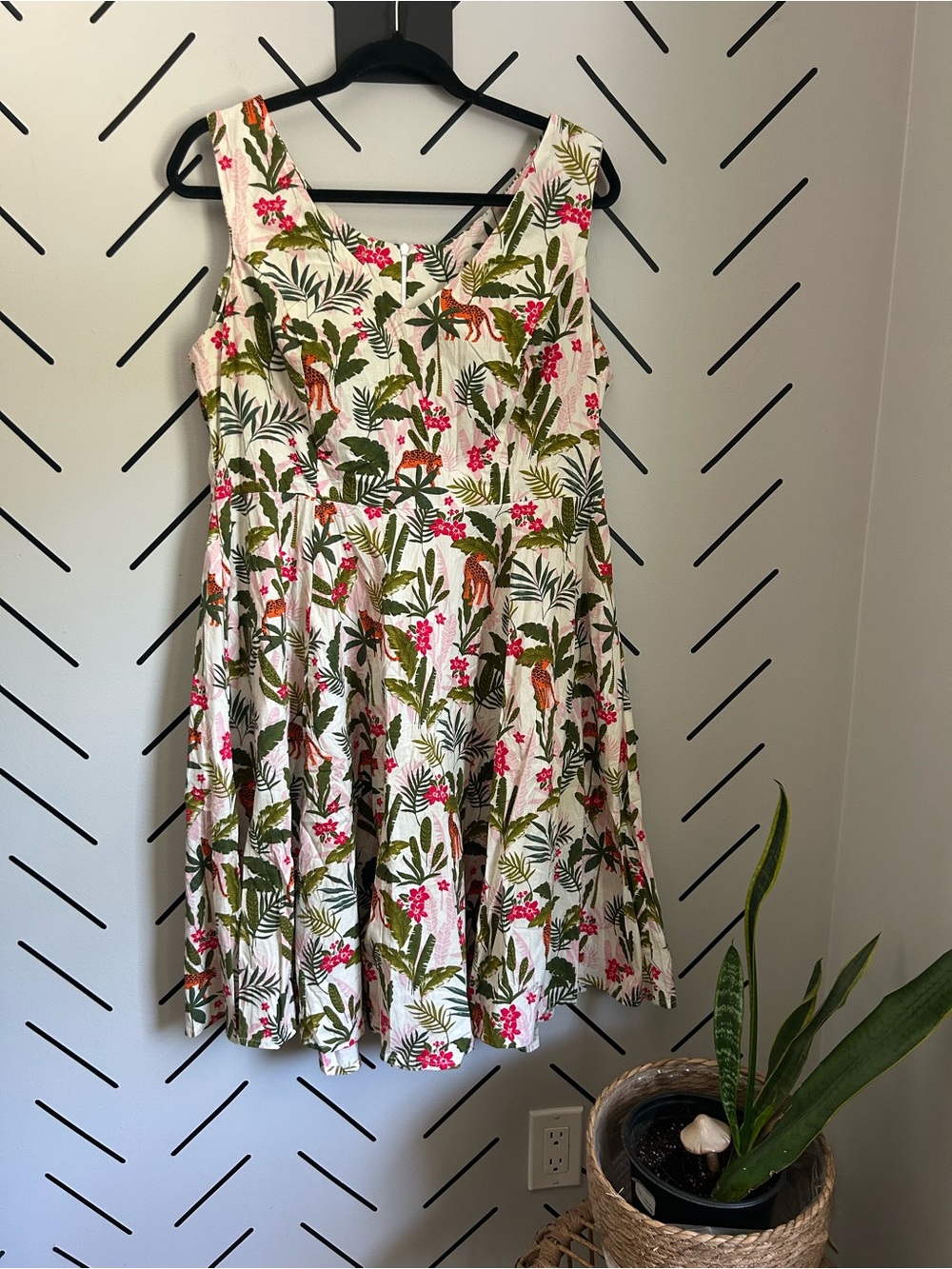 Eva rose tropical summer print dress vintage style
